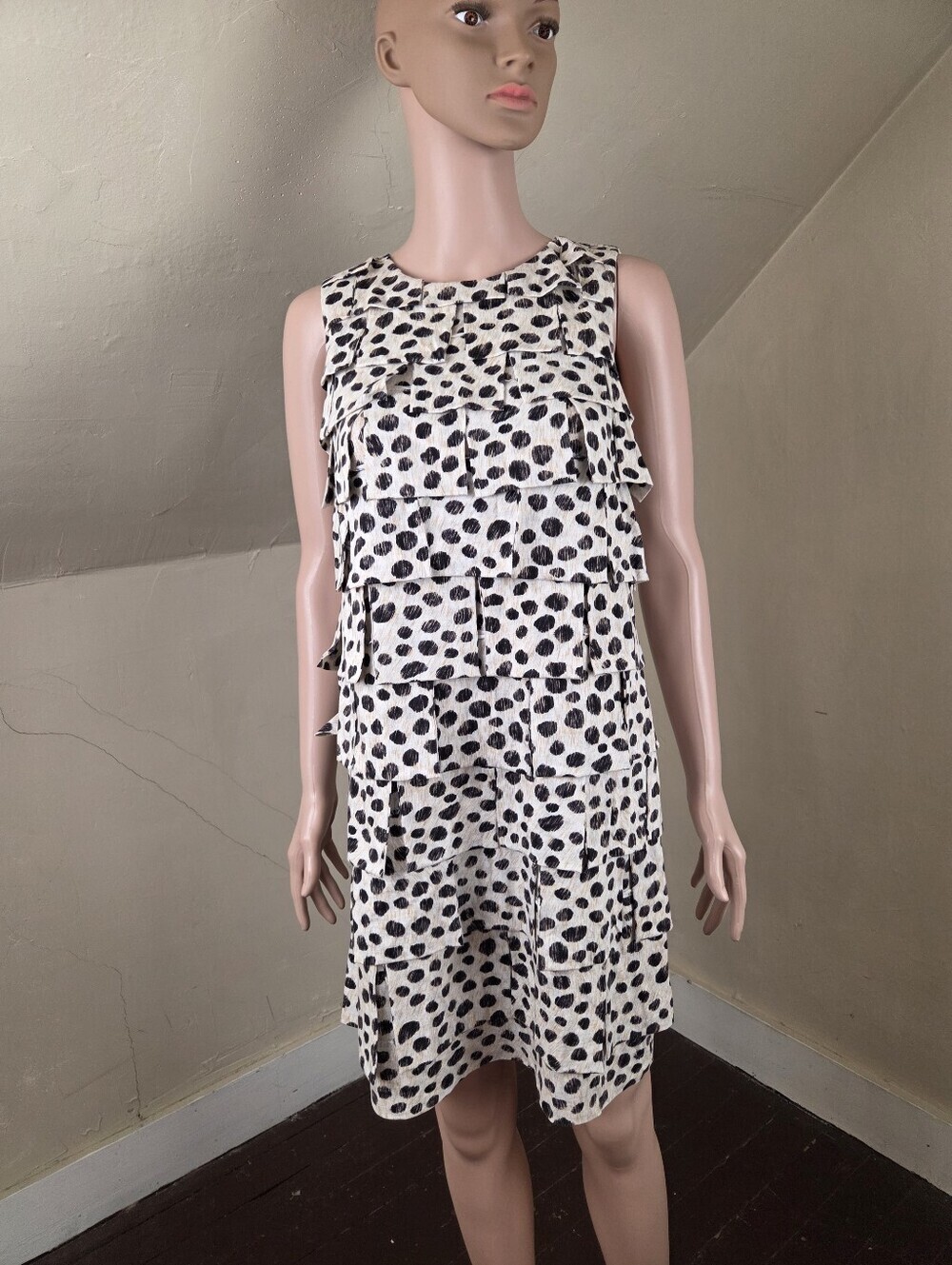 3.1 Phillip Lim Polka Dot Tiered Dress Small Cotton Sleeveless Summer Shift